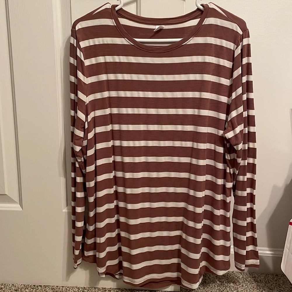 Stripe long sleeve soft shirt